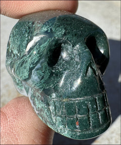 Moss Agate CRYSTAL SKULL - Abundance, Stone of Gardeners - with Synergy 9+ years