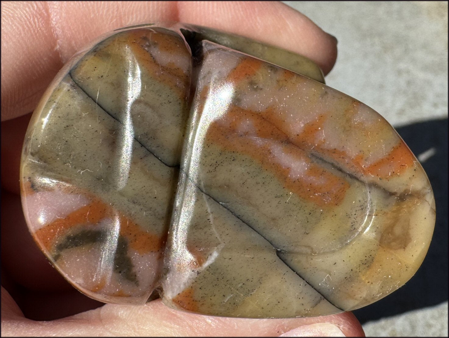 Sunset Jasper Crystal Skull - Re-focus, Mental Clarity - with Synergy 4+ years