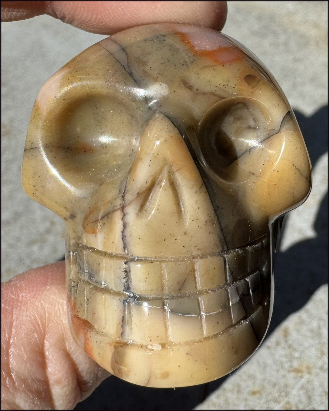 Sunset Jasper Crystal Skull - Re-focus, Mental Clarity - with Synergy 4+ years