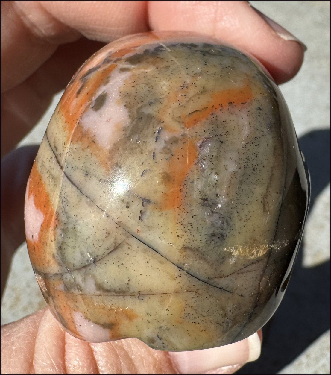 Sunset Jasper Crystal Skull - Re-focus, Mental Clarity - with Synergy 4+ years