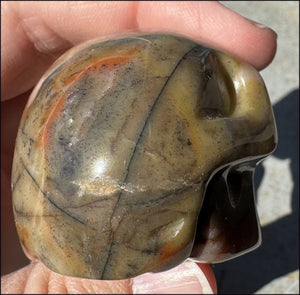 Sunset Jasper Crystal Skull - Re-focus, Mental Clarity - with Synergy 4+ years