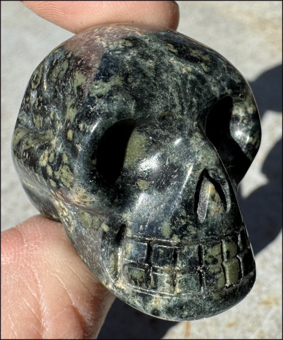 KAMBABA JASPER Crystal Skull - Heart Chakra, Grounding - with Synergy 7+ years