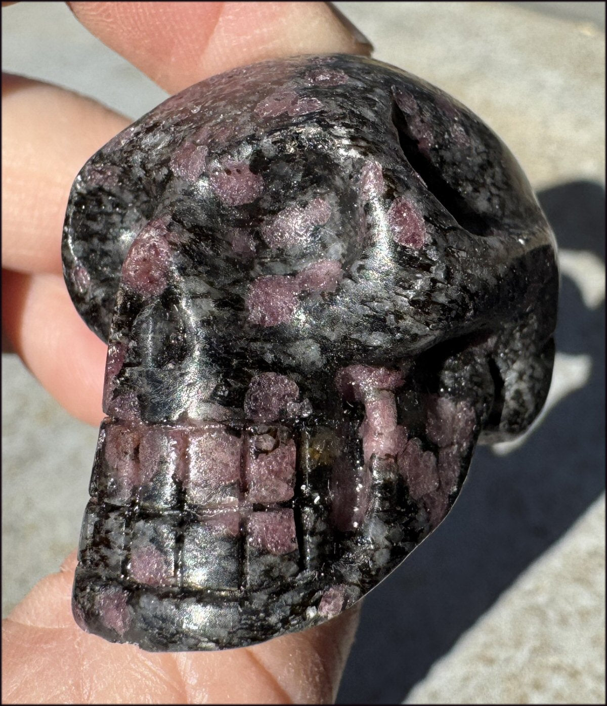 Rhodonite CRYSTAL SKULL - Unconditional Love, Open Heart Chakra