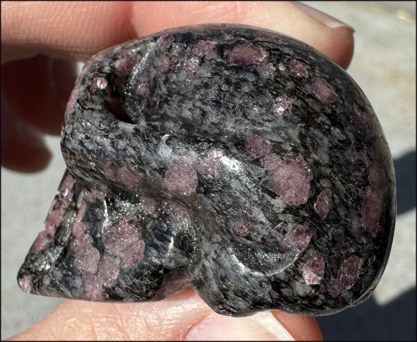 Rhodonite CRYSTAL SKULL - Unconditional Love, Open Heart Chakra