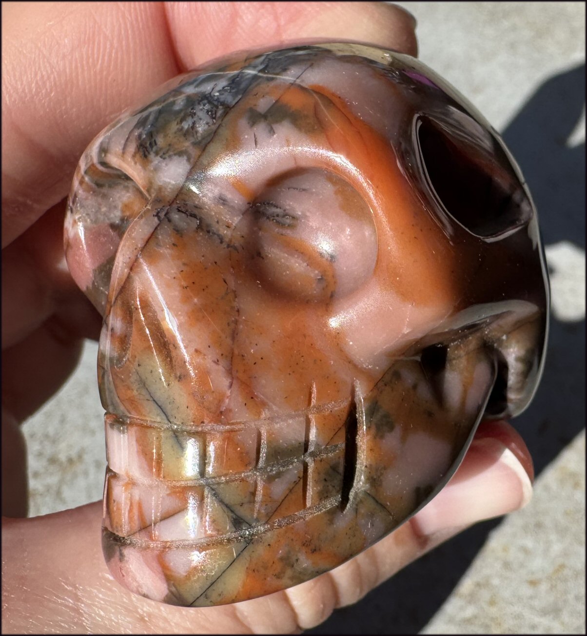 Sunset Jasper CRYSTAL SKULL - Tranquility, Attract Nature Spirits