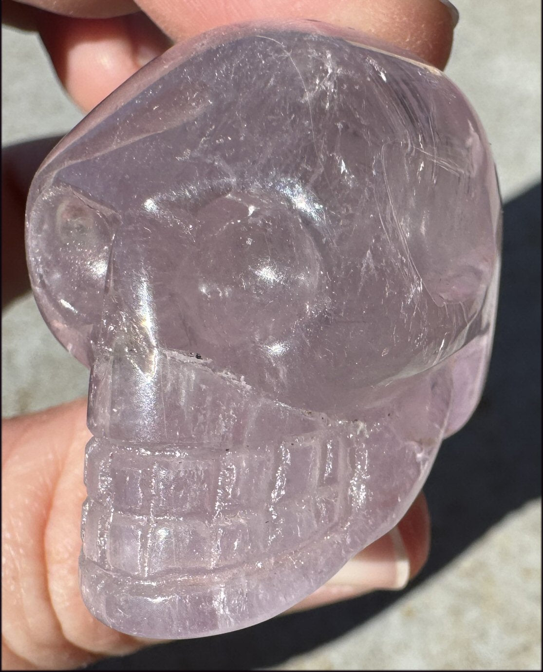 Light Amethyst CRYSTAL SKULL with Hematite - Dream Work - with  Synergy 8+ years