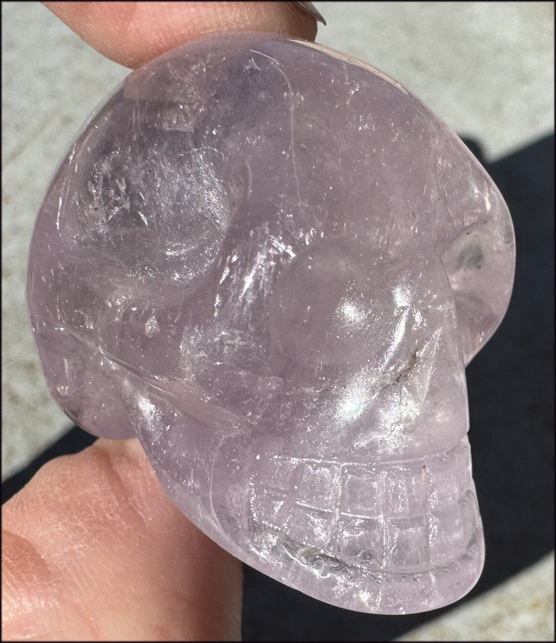 Light Amethyst CRYSTAL SKULL with Hematite - Dream Work - with  Synergy 8+ years