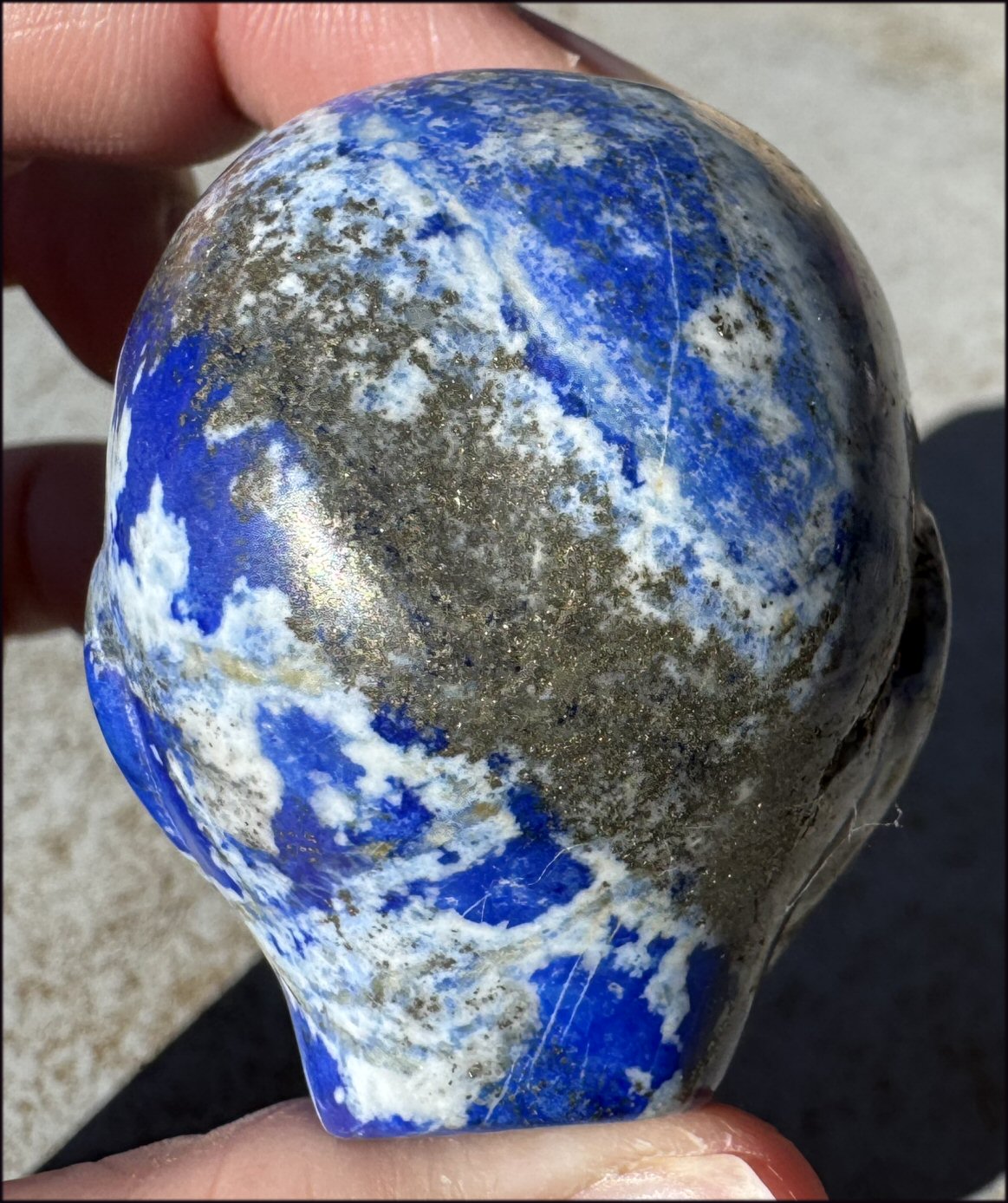 Lapis Lazuli STAR BEING Crystal Skull with Madagascar Labradorite Eyes