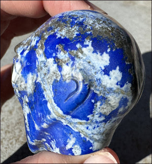 Lapis Lazuli STAR BEING Crystal Skull with Madagascar Labradorite Eyes