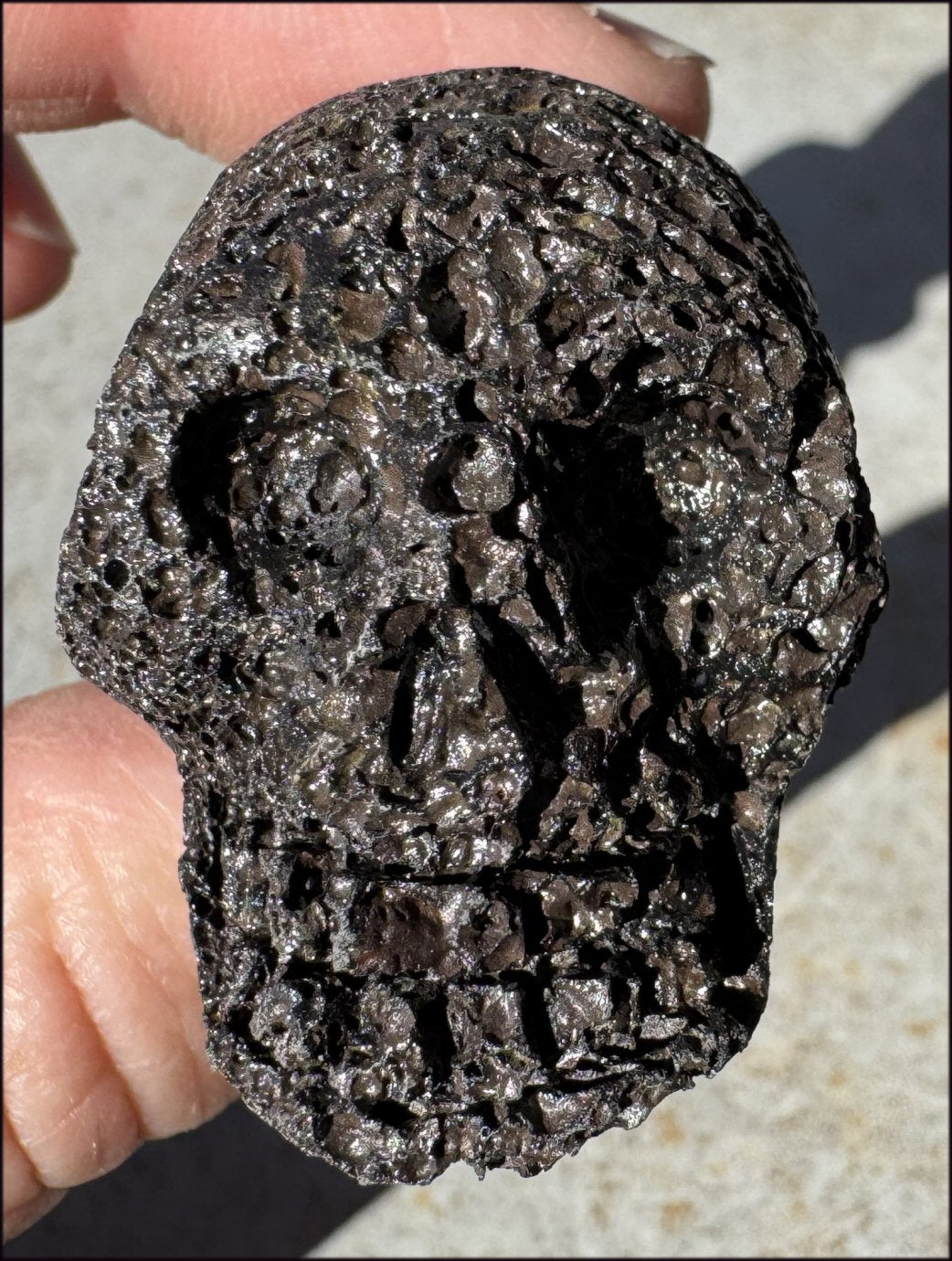 Black Lava Crystal Skull - Astral Travel, Creativity - with Synergy 5+ years