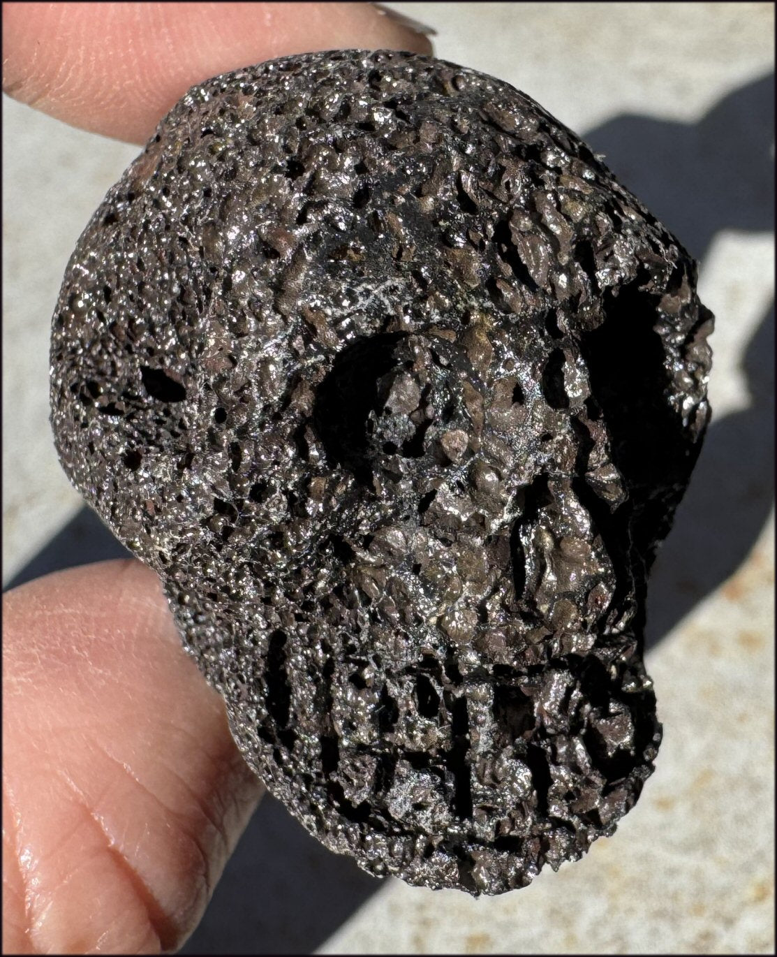 Black Lava Crystal Skull - Astral Travel, Creativity - with Synergy 5+ years