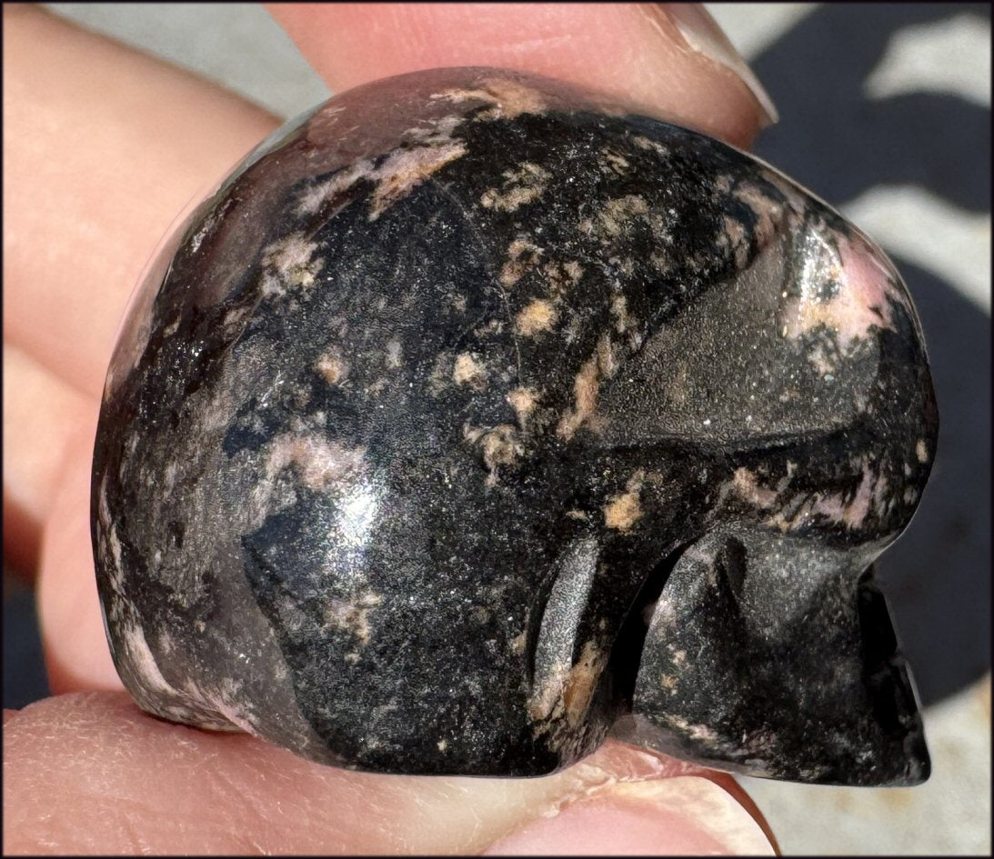 Rhodonite CRYSTAL SKULL - Open Heart Chakra - with Synergy 5+ years