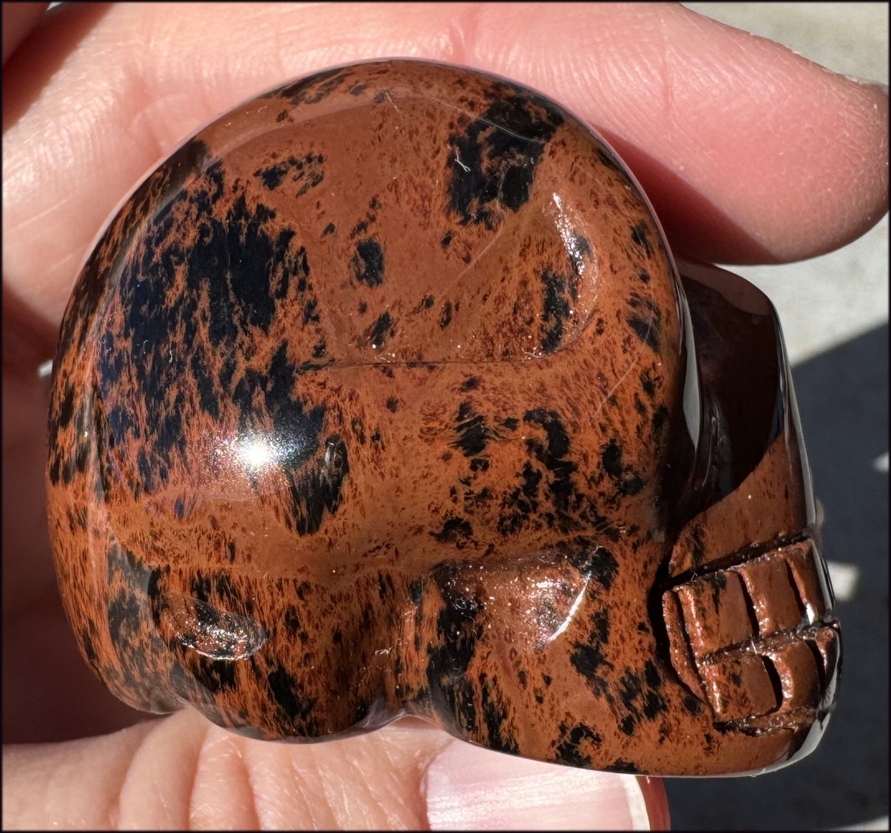 Mahogany Obsidian CRYSTAL SKULL - Eliminate blocks, Root Chakra