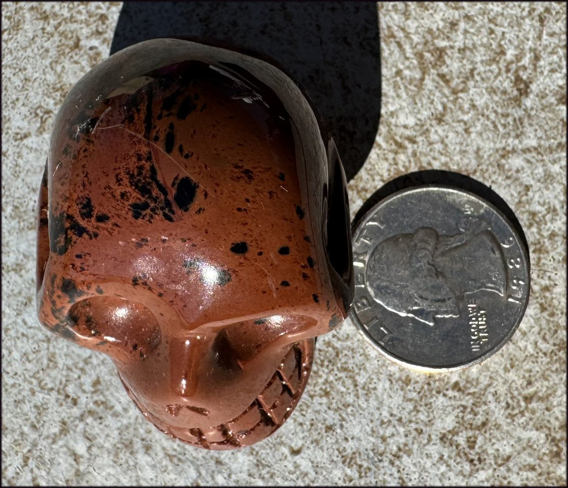 Mahogany Obsidian CRYSTAL SKULL - Eliminate blocks, Root Chakra