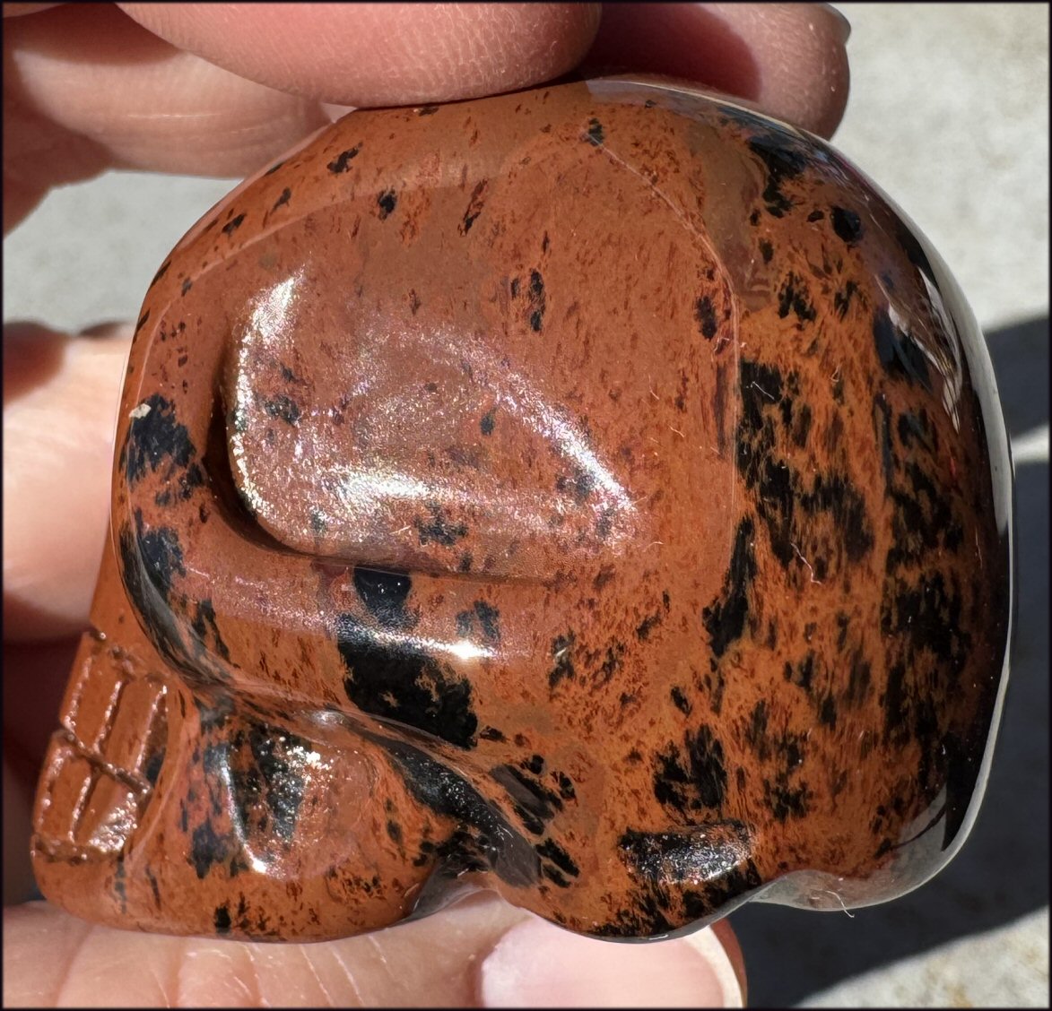 Mahogany Obsidian CRYSTAL SKULL - Eliminate blocks, Root Chakra