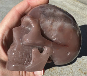 2XL Mocha MOONSTONE Crystal Skull - Enhance intuition, Calming