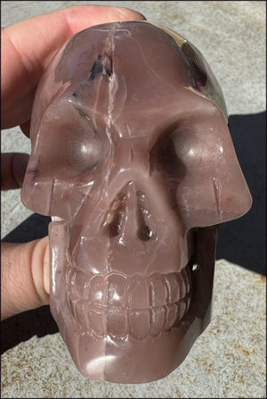 2XL Mocha MOONSTONE Crystal Skull - Enhance intuition, Calming