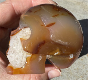 Lg. Carnelian CRYSTAL SKULL - Open your heart to JOY