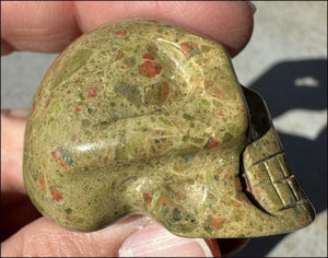 UNAKITE Crystal Skull - Connect with Mother Earth, Heart Chakra - with Synergy 9+ years