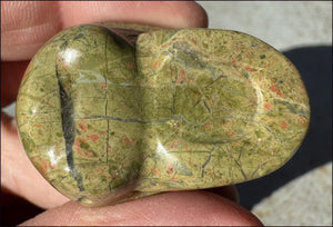 UNAKITE Crystal Skull - Connect with Mother Earth, Heart Chakra - with Synergy 9+ years