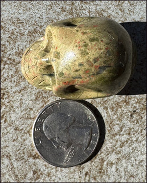 UNAKITE Crystal Skull - Connect with Mother Earth, Heart Chakra - with Synergy 9+ years