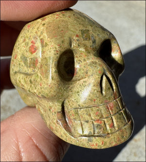 UNAKITE Crystal Skull - Connect with Mother Earth, Heart Chakra - with Synergy 9+ years