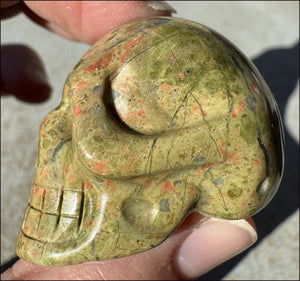 UNAKITE Crystal Skull - Connect with Mother Earth, Heart Chakra - with Synergy 9+ years