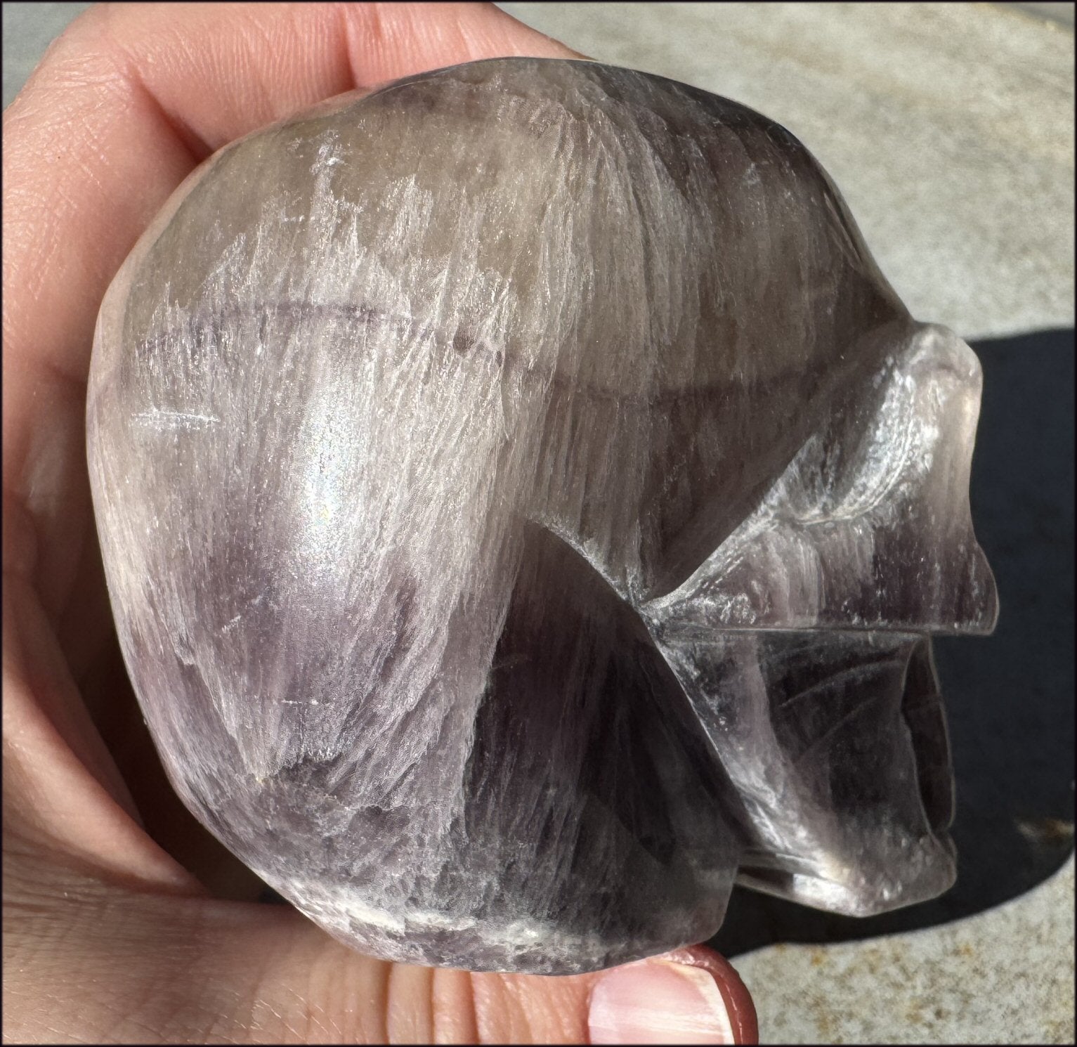 XL Mongolian FLUORITE Crystal Skull - Excellent for meditation!