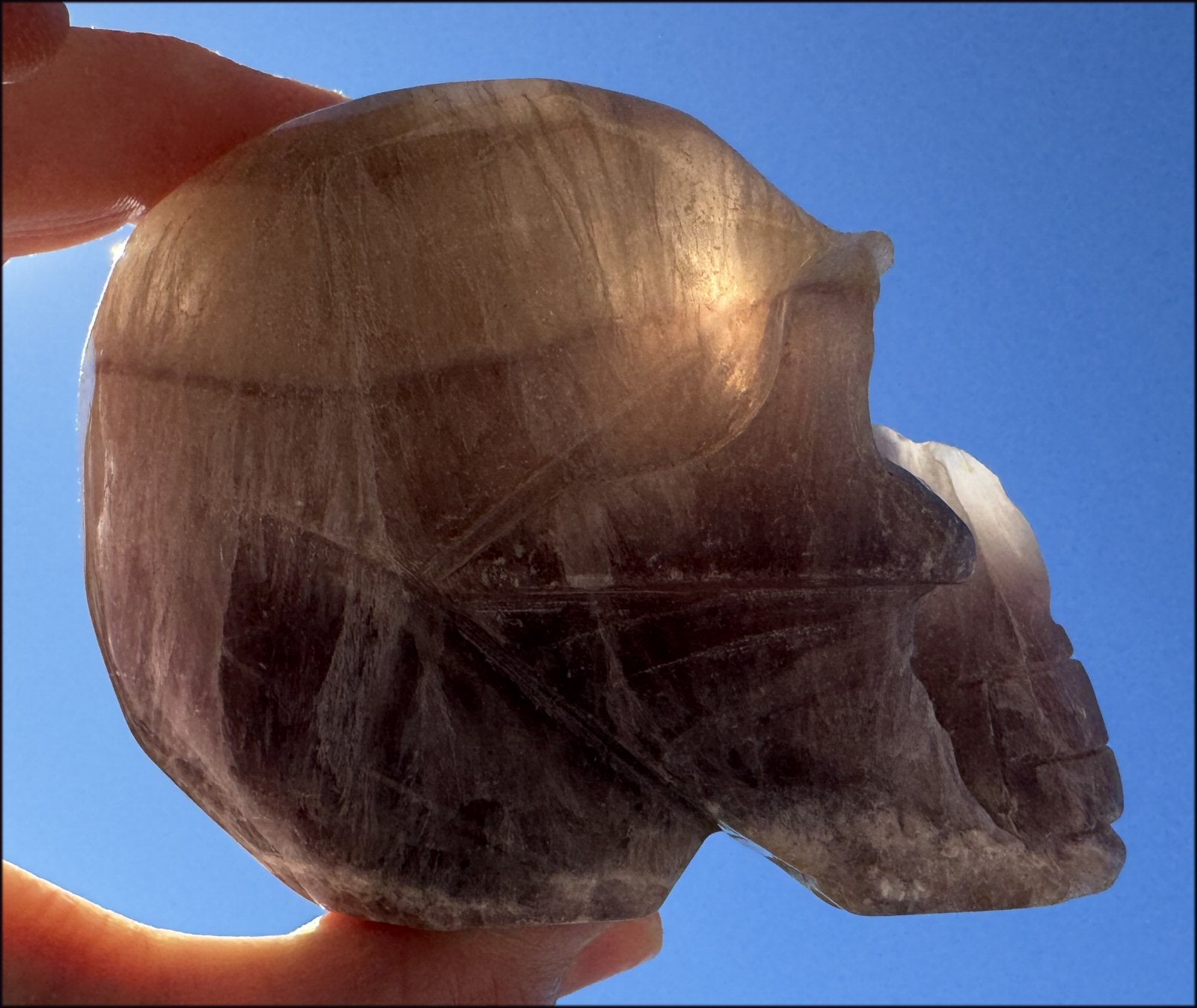 XL Mongolian FLUORITE Crystal Skull - Excellent for meditation!