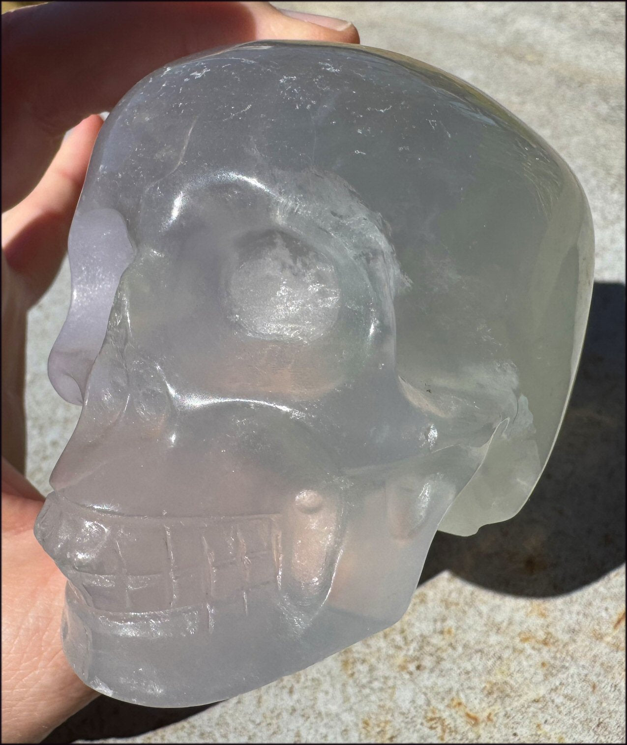 ~Glowing~ XL Pastel FLUORITE Crystal Skull - Excellent for meditation!