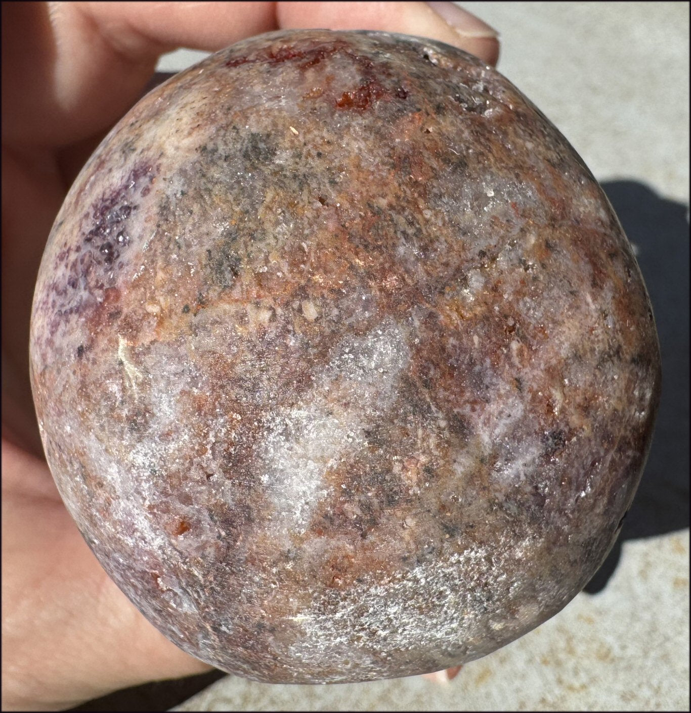 ~NEW~ XL Brecciated Pink Fluorite Crystal Skull with Sparkly VUGS