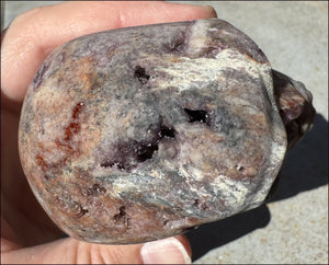 ~NEW~ XL Brecciated Pink Fluorite Crystal Skull with Sparkly VUGS