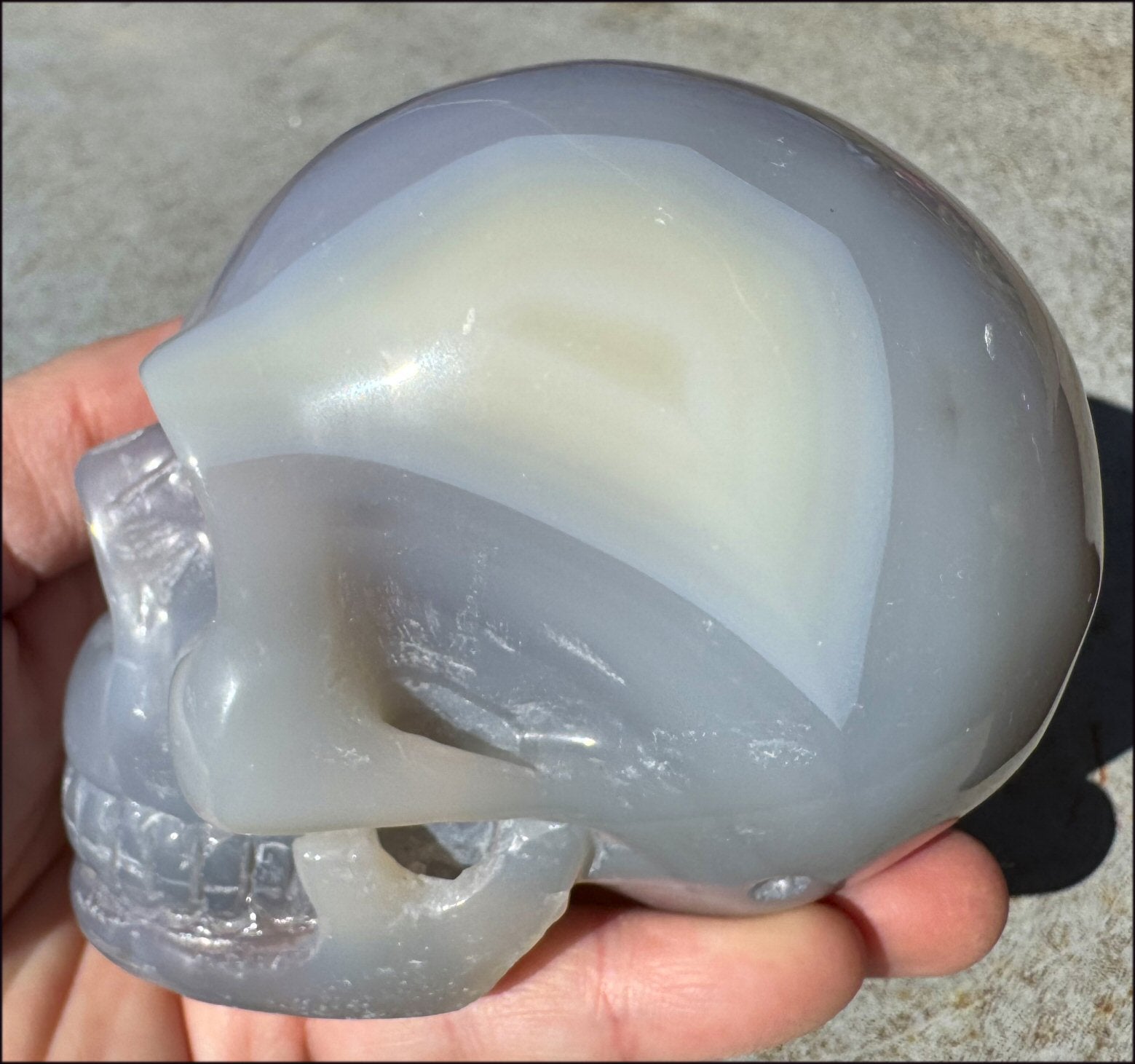 2XL Banded AGATE Crystal Skull - Courage, Inner Harmony