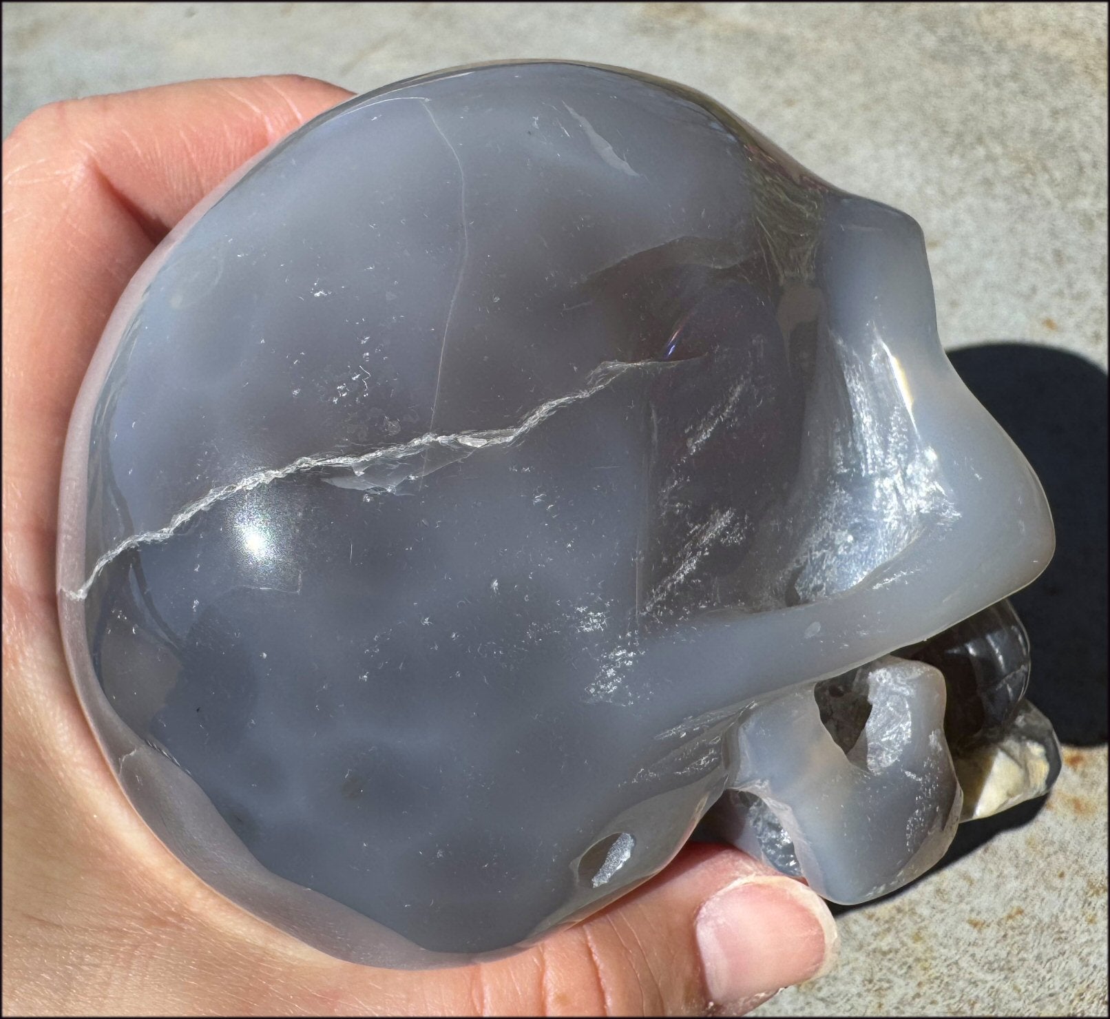 2XL Banded AGATE Crystal Skull - Courage, Inner Harmony