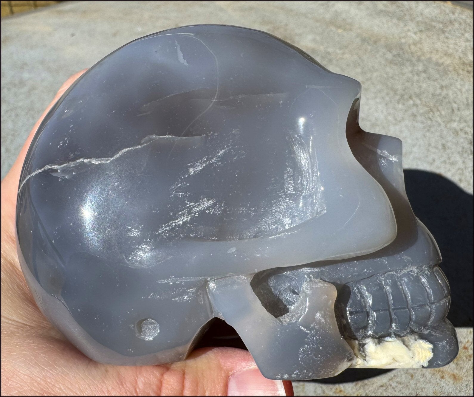 2XL Banded AGATE Crystal Skull - Courage, Inner Harmony