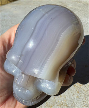 2XL Banded AGATE Crystal Skull - Courage, Inner Harmony