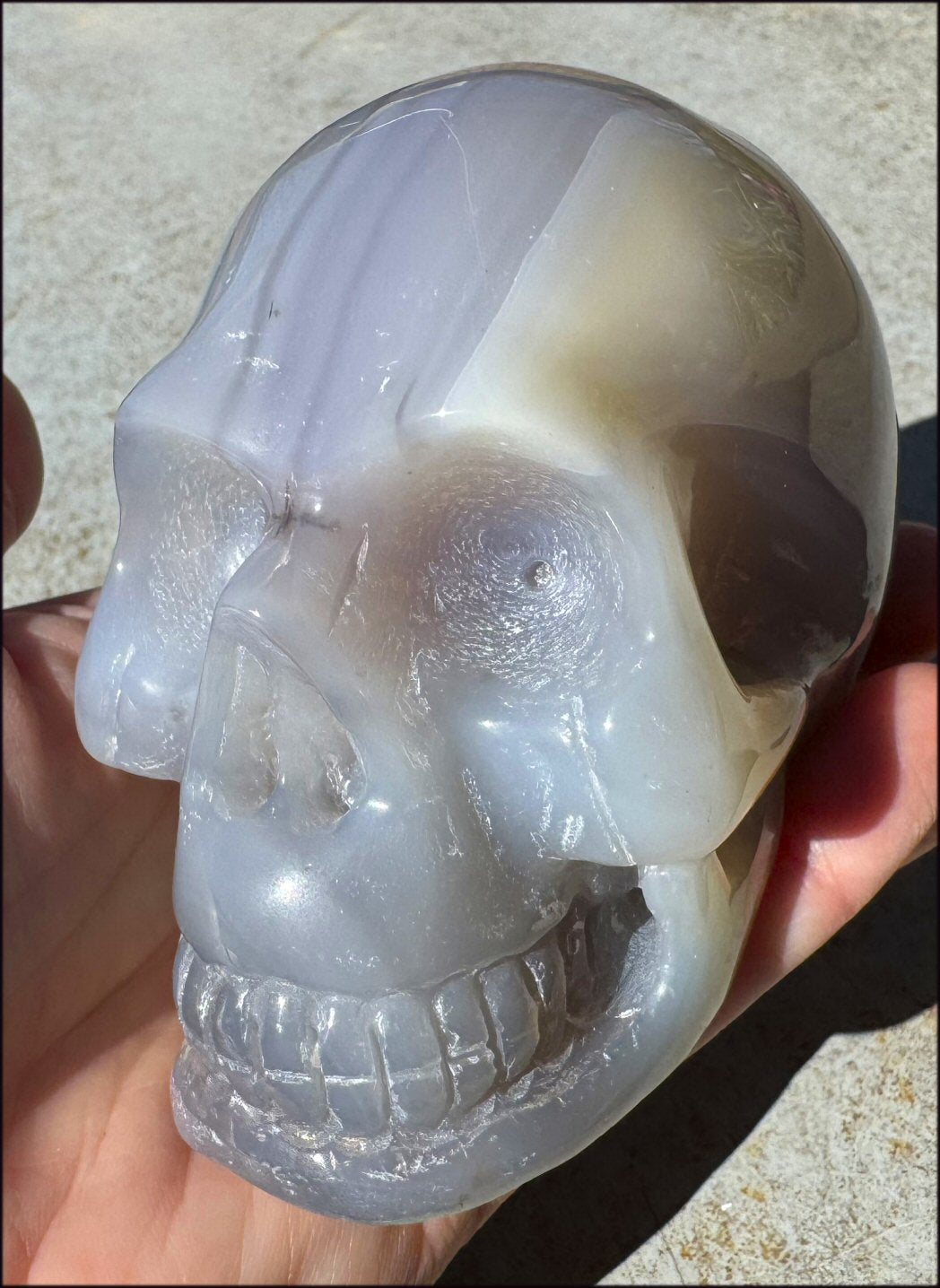 2XL Banded AGATE Crystal Skull - Courage, Inner Harmony