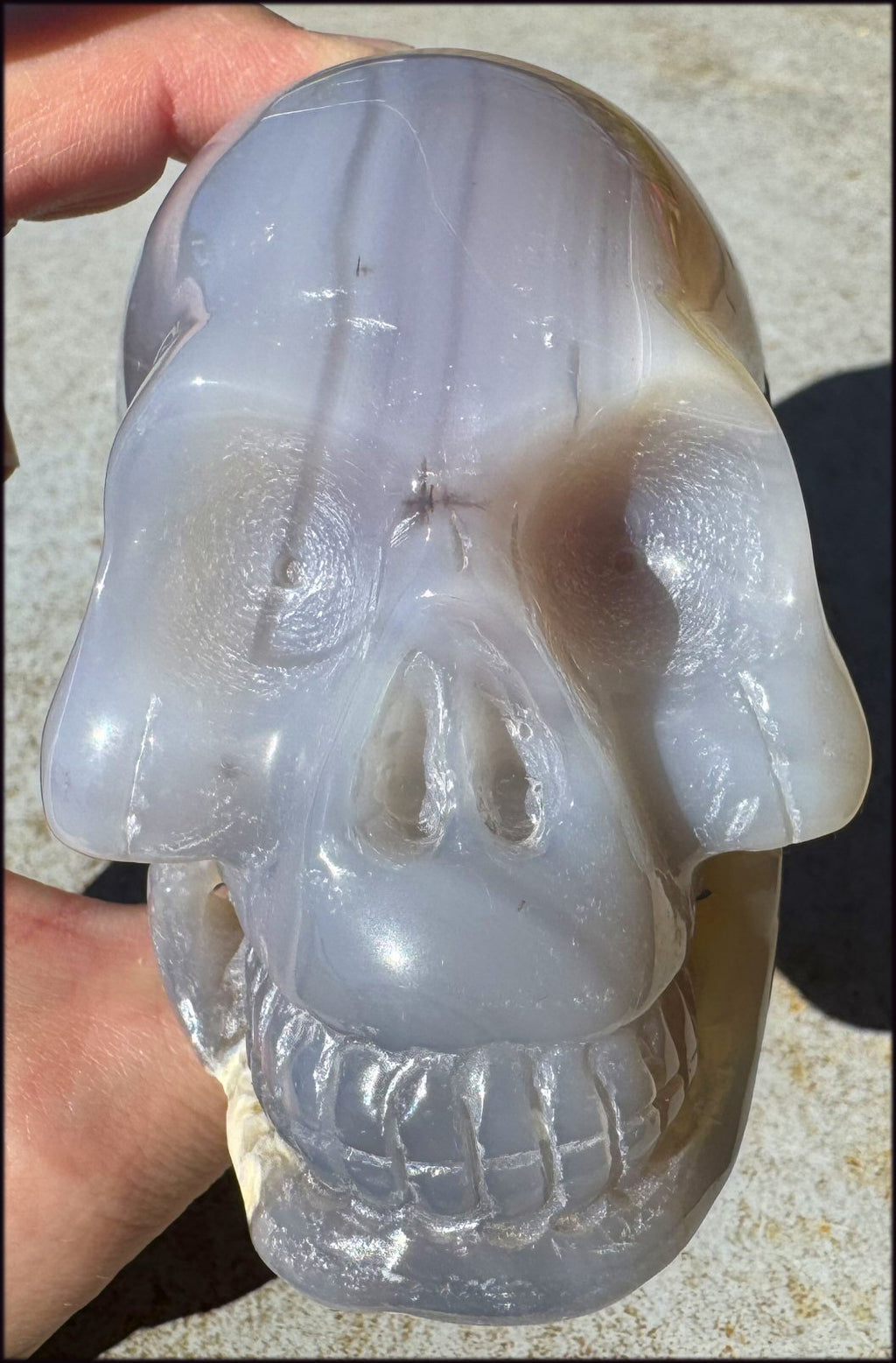 2XL Banded AGATE Crystal Skull - Courage, Inner Harmony