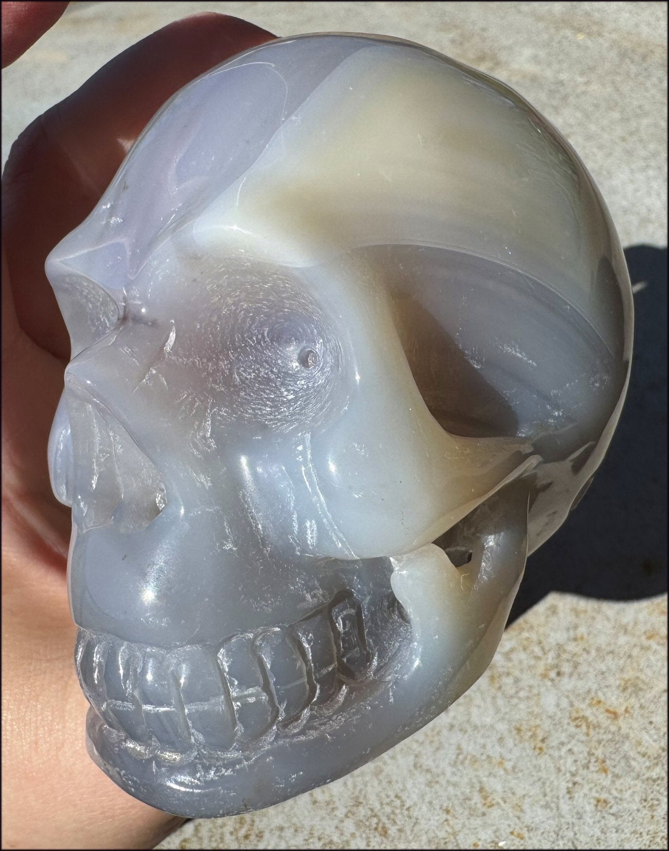 2XL Banded AGATE Crystal Skull - Courage, Inner Harmony