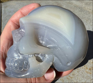 2XL Banded AGATE Crystal Skull - Courage, Inner Harmony