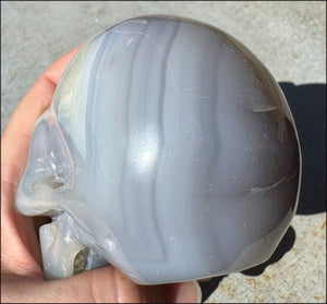 2XL Banded AGATE Crystal Skull - Courage, Inner Harmony