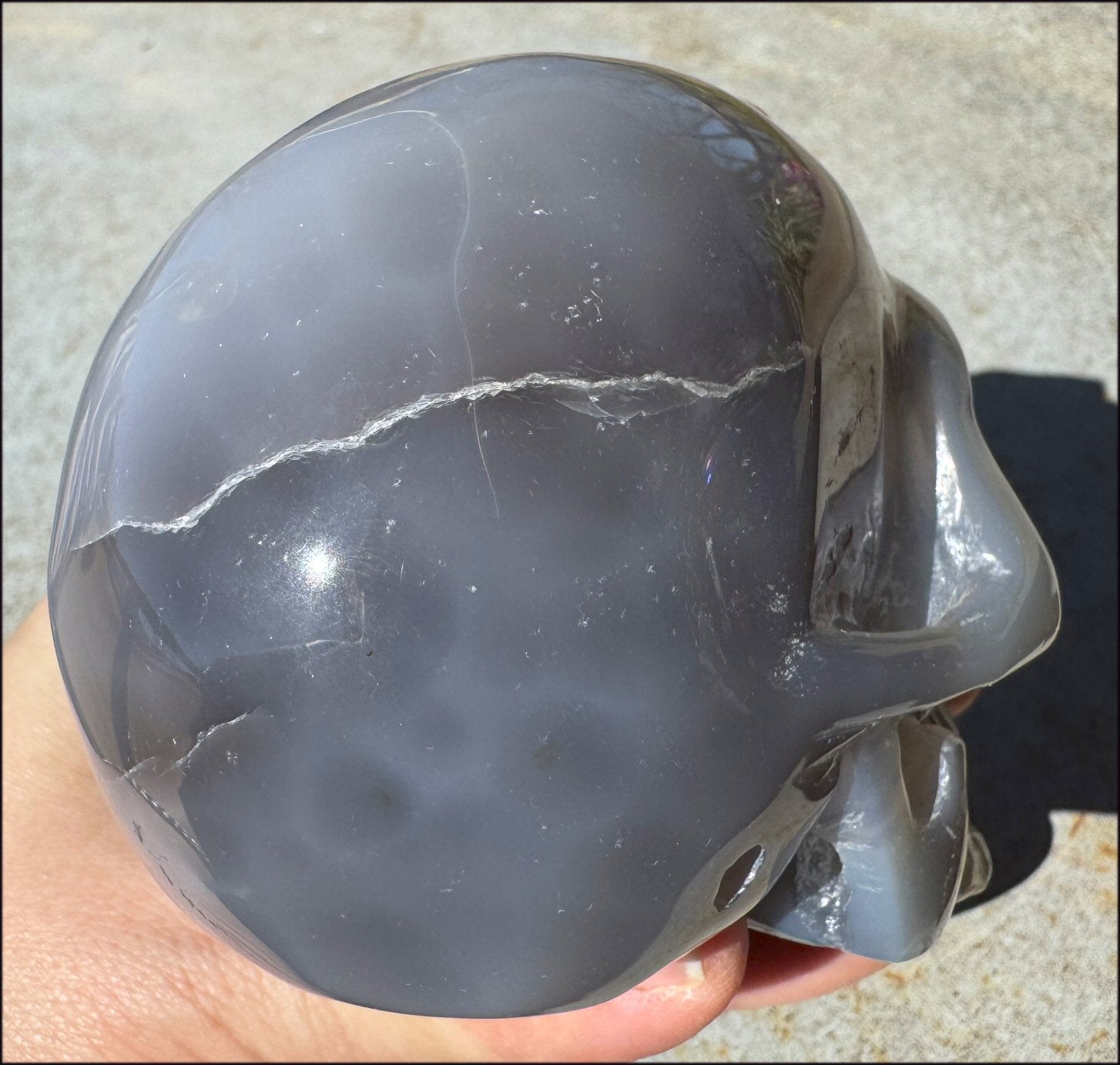 2XL Banded AGATE Crystal Skull - Courage, Inner Harmony