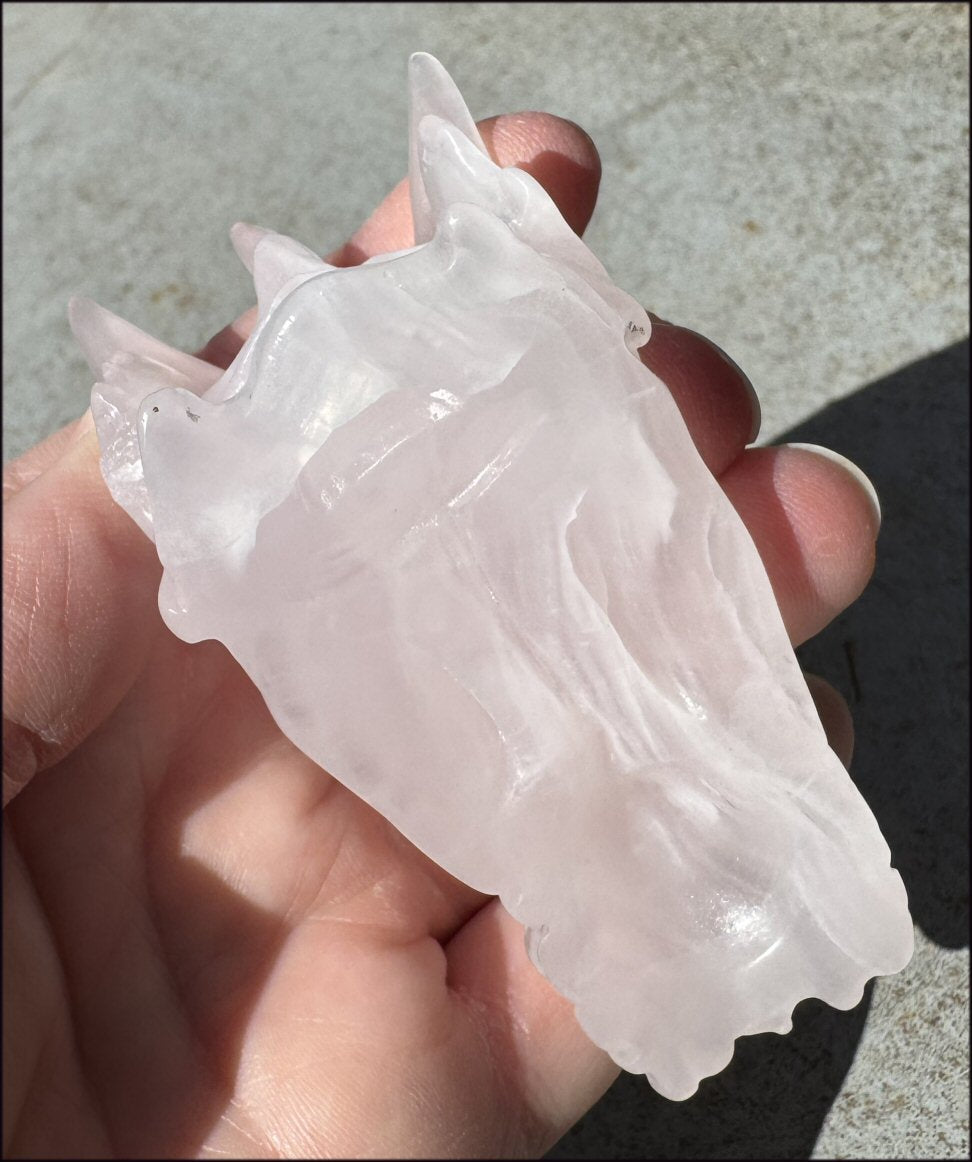 ~Highly Fluorescent~ Pink Manganoan Calcite DRAGON Crystal Skull