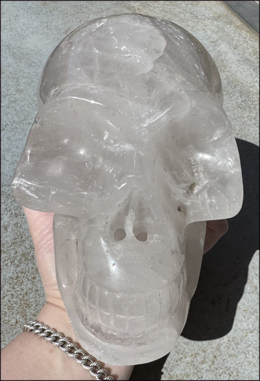 ~Super Sale!~ LifeSize Himalayan Quartz CRYSTAL SKULL with Portal Formation, Vugs, Organic matrix