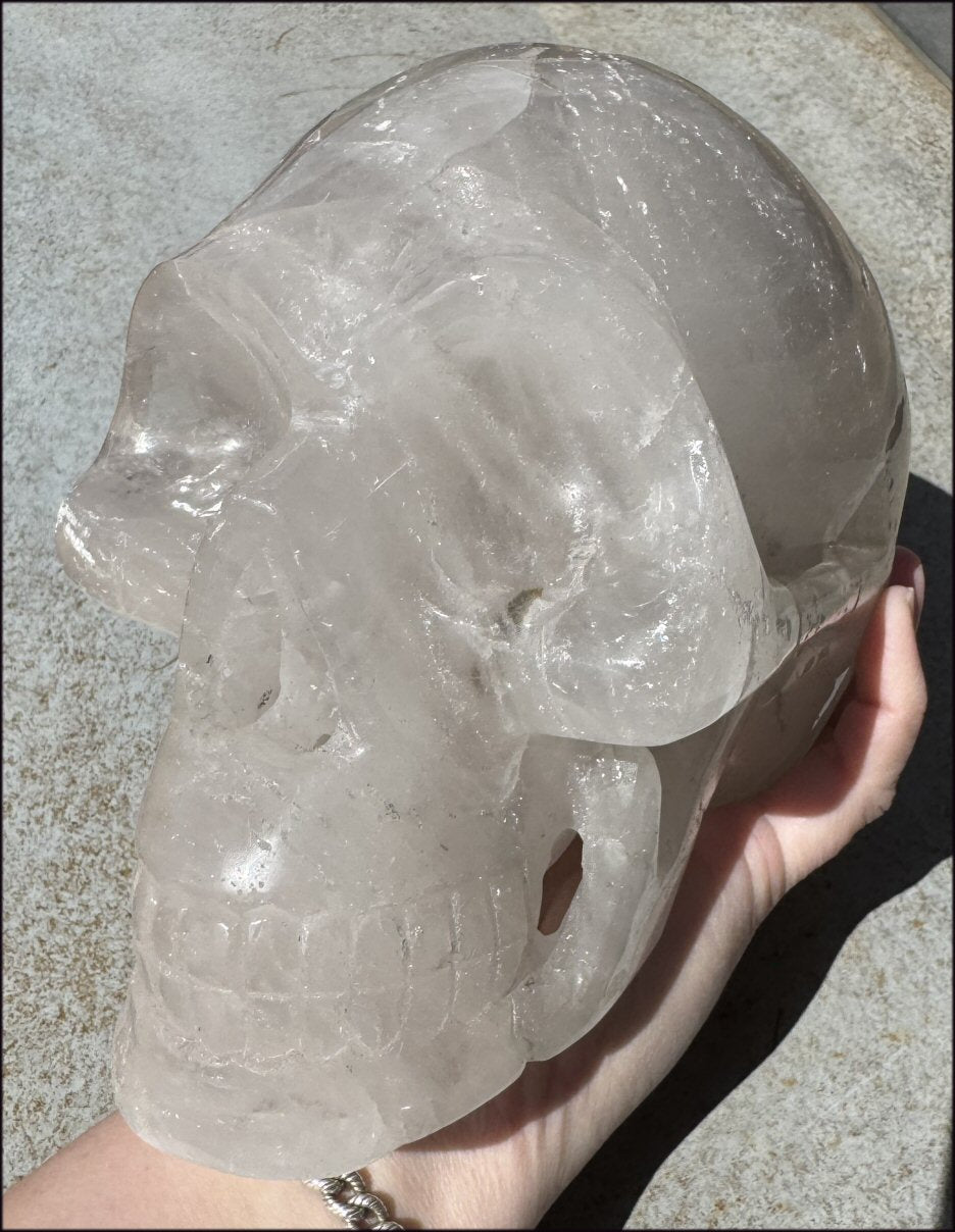 ~Super Sale!~ LifeSize Himalayan Quartz CRYSTAL SKULL with Portal Formation, Vugs, Organic matrix