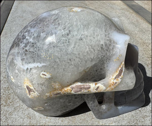 ~Super Sale!~ LifeSize Agate Geode Crystal Skull with Stardust Crown Chakra, Crystalline BLOSSOM formations