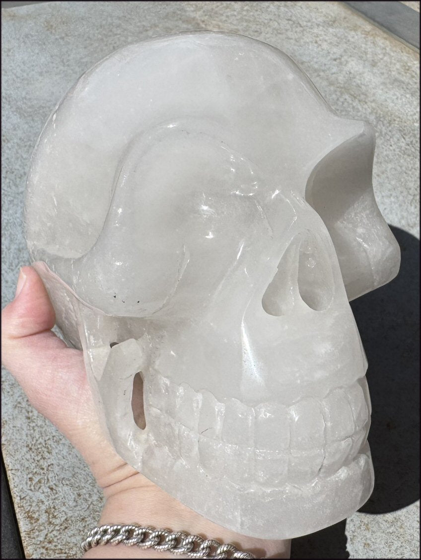 ~Super Sale~ LifeSize Himalayan Quartz Crystal Skull with Chlorite inclusions