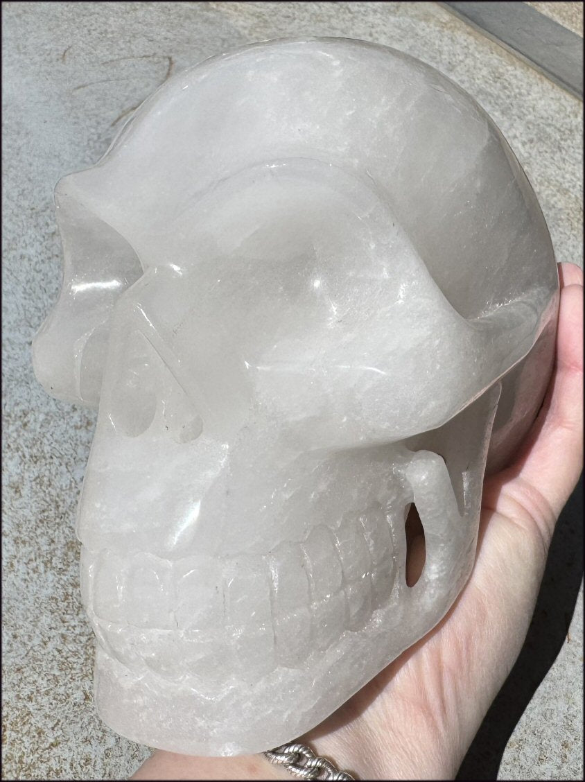 ~Super Sale~ LifeSize Himalayan Quartz Crystal Skull with Chlorite inclusions