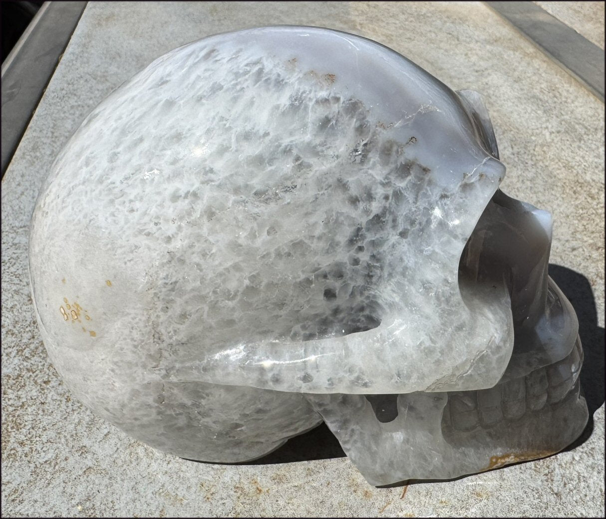 ~Super Sale~ LifeSize Agate GEODE Crystal Skull with Sparkly Druzy Lined Facial VUG!