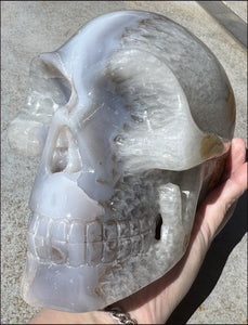 ~Super Sale~ LifeSize Agate GEODE Crystal Skull with Sparkly Druzy Lined Facial VUG!